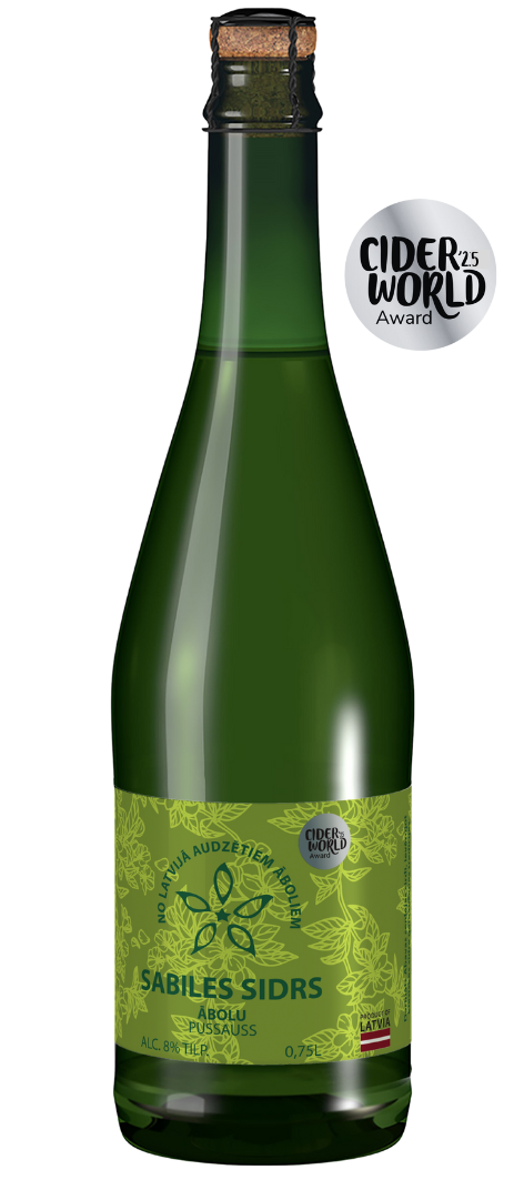 Ābolu pussausais Sabiles sidrs 8.0%, 0.75L